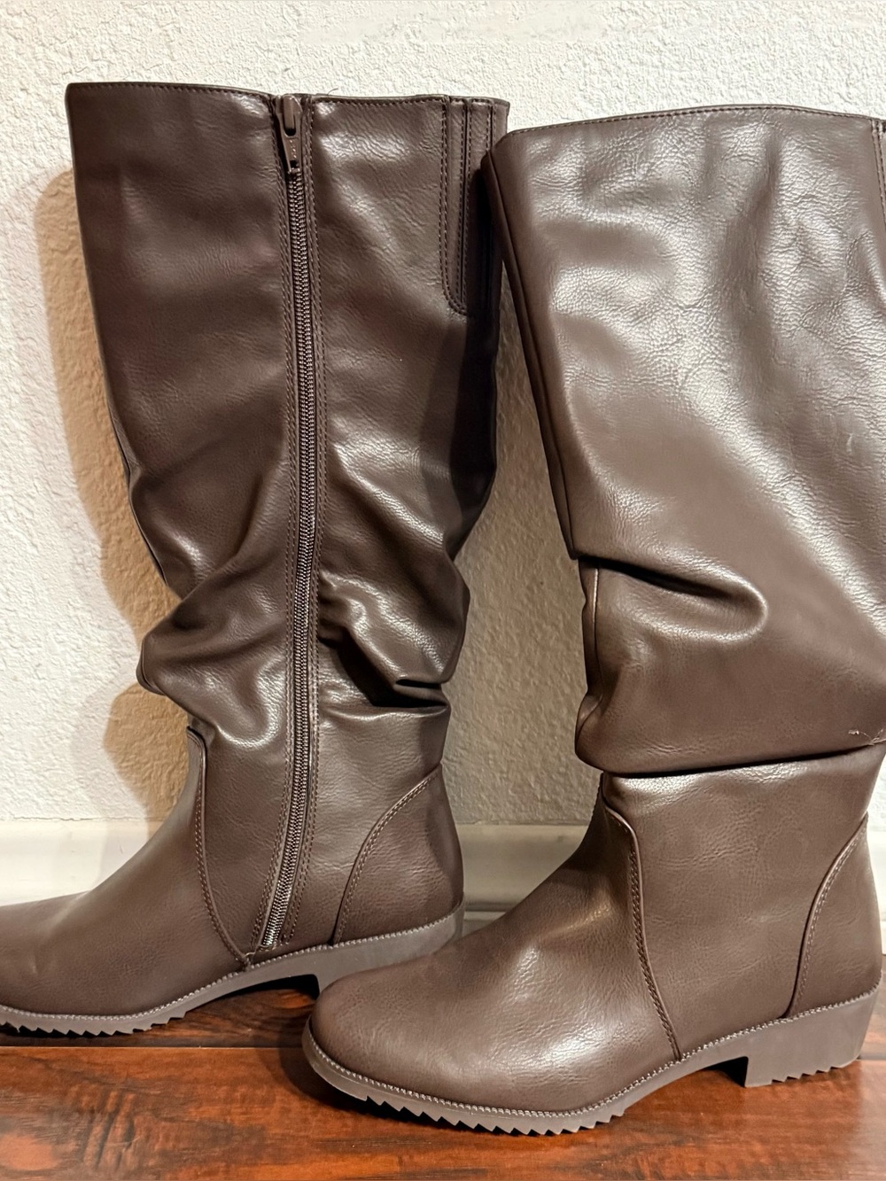 Cliffs by White Mountain: Classic Tall Slouch Boot in Dark Brown - Women